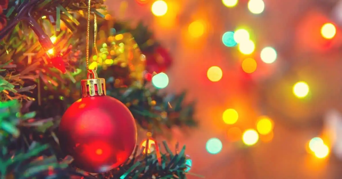 Bauble and Lights on Christmas Tree - When should you put up a Christmas tree
