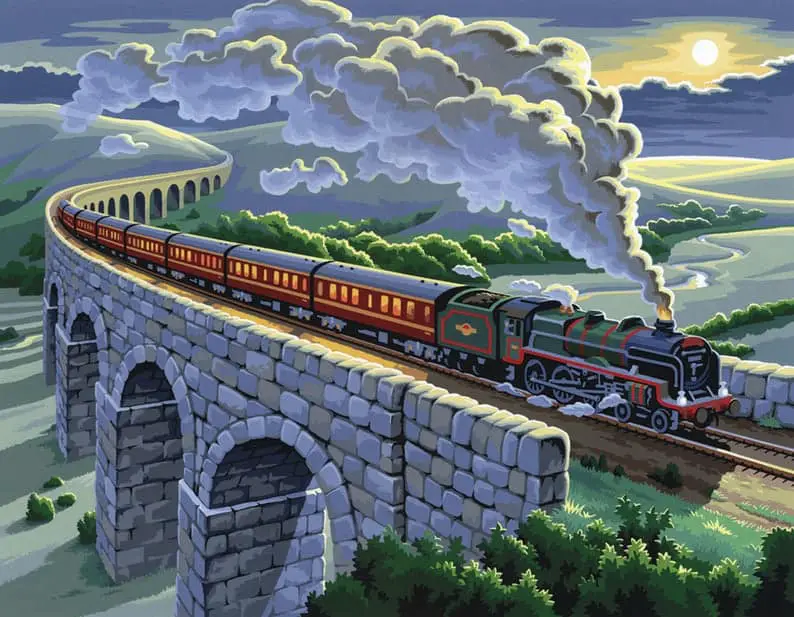Painting By Numbers Painting Kit - Cool Gifts for Train Lovers UK
