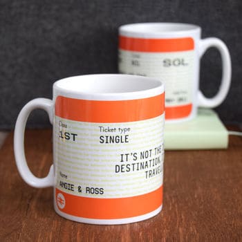 Personalised-train-ticket-mug-Cool-Gifts-for-Train-Lovers-UK