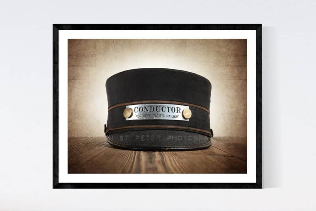 Vintage Train Conductor Hat Photo - Cool Gifts for Train Lovers UK