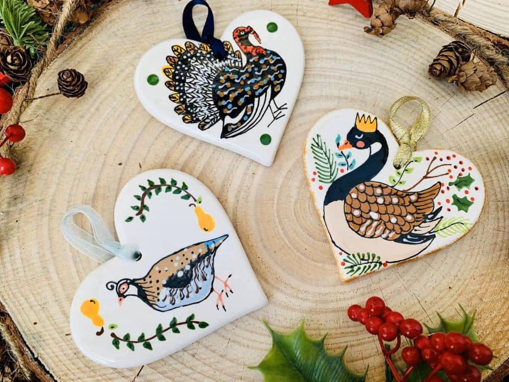 Heart shaped turkey Christmas decorations - why do we eat turkey at Christmas - Open for Christmas