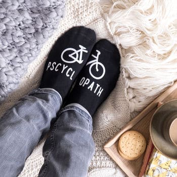 Pscyclopath Cycling Fan Socks - Cycling Gifts for Men UK - Open for Christmas