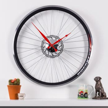 Racing Bike Wheel Clock - Cycling Gifts for Him in the UK - Open for Christmas