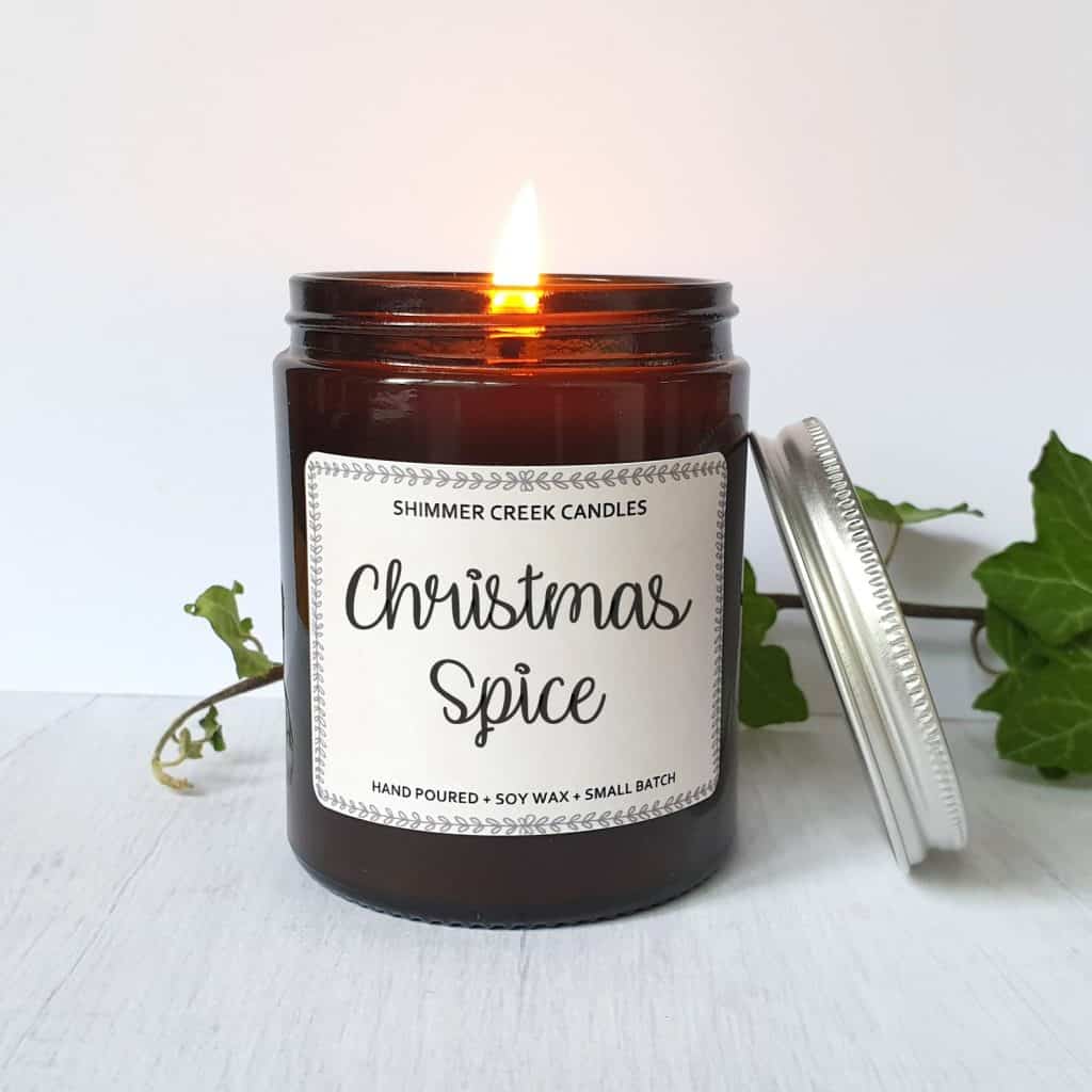 Christmas Spice Candle - Christmas Eve Gift Box Ideas for Adults - Open for Christmas