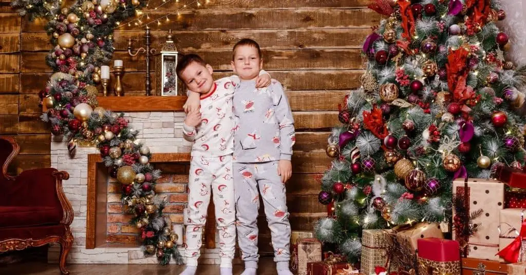 Children wearing Festive PJ's - Open for Christmas